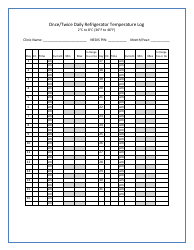 Nebraska Once/Twice Daily Refrigerator Temperature Log - Fill Out, Sign