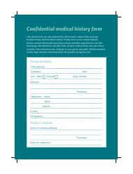 Document preview: Confidential Medical History Form - High Street Dental