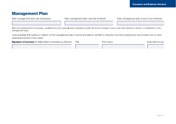 Form J001567 Licensee Risk Assessment and Management Plan Template - South Australia, Australia, Page 21