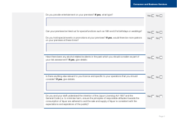 Form J001567 Licensee Risk Assessment and Management Plan Template - South Australia, Australia, Page 3