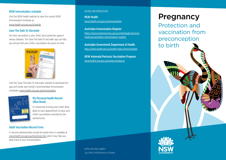 Pregnancy Immunisation Schedule - New South Wales, Australia, Page 1