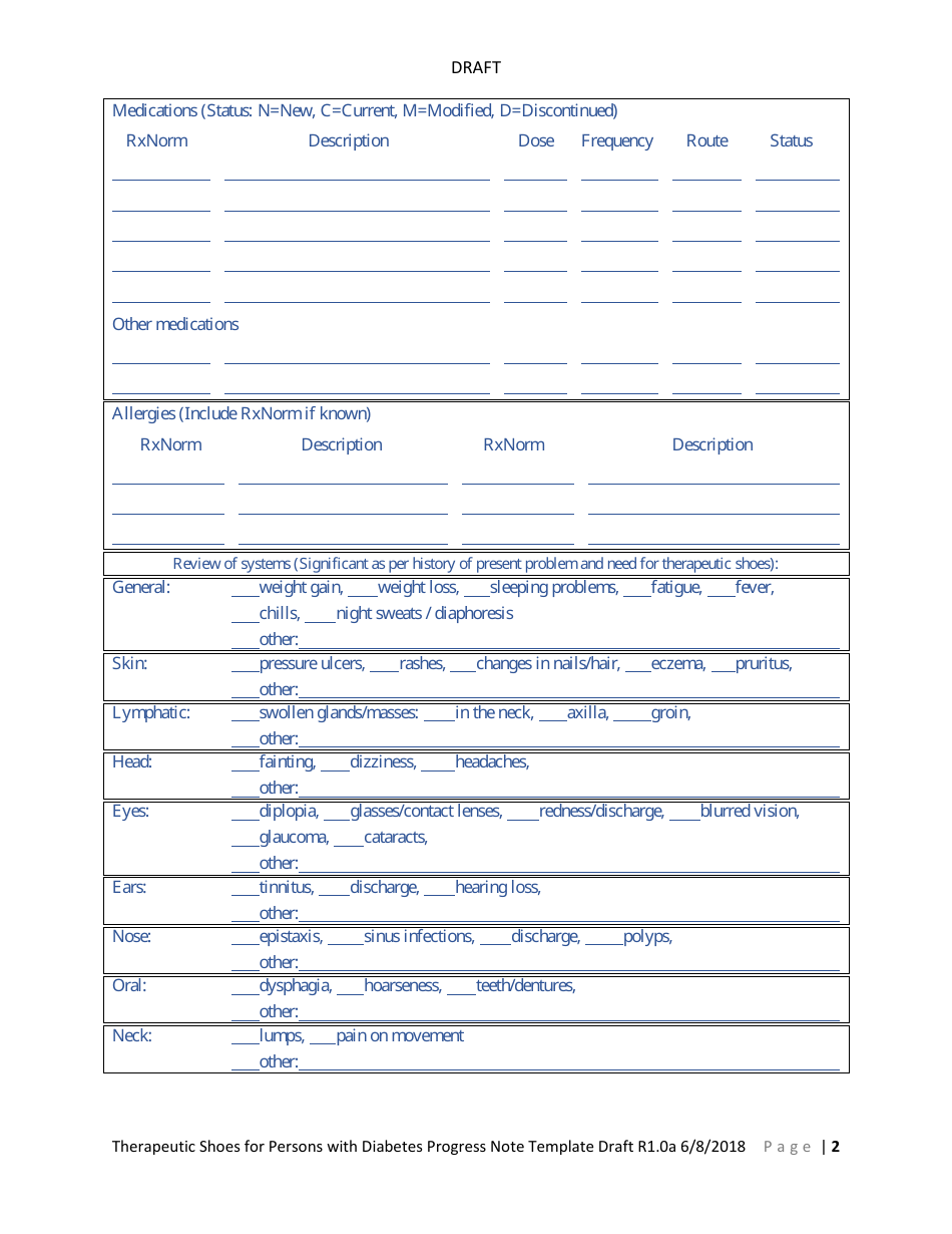 Therapeutic Shoes for Persons With Diabetes Progress Note Template, Page 4