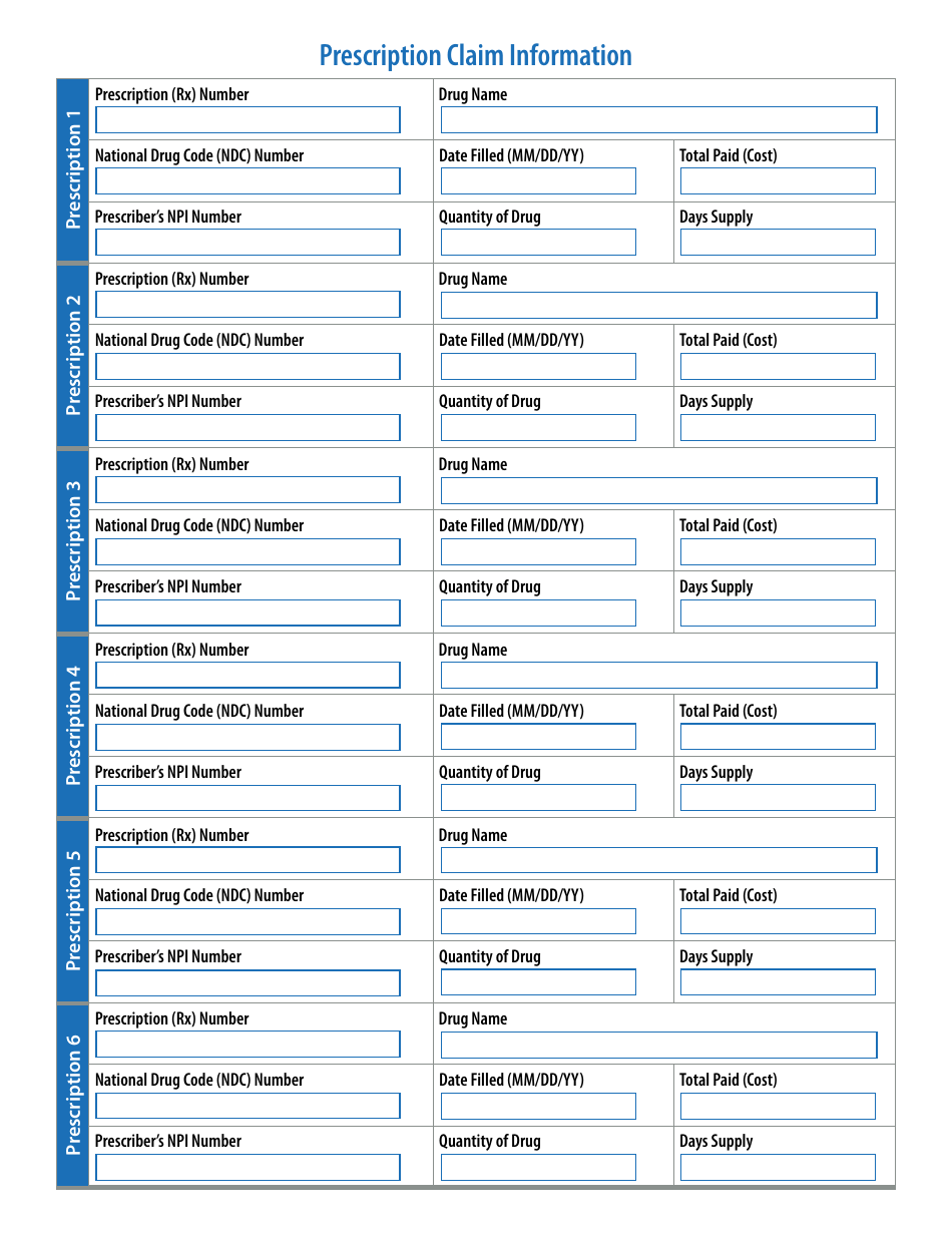 Prescription Reimbursement Claim Form, Page 3