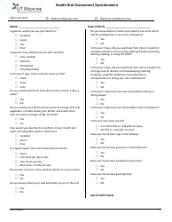 Health Risk Assessment Questionnaire - Ut Medicine