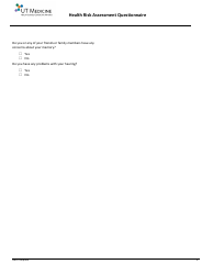 Health Risk Assessment Questionnaire - Ut Medicine, Page 2