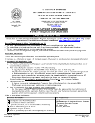 Minor Patient Application for the Therapeutic Use of Cannabis - New Hampshire