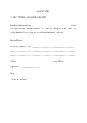 Pre-employment Medical Report Form for Student Care Centre (Scc) Staff - Singapore, Page 3