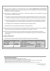 Pre-employment Medical Report Form for Early Childhood Development Centre Staff and Education Service Providers - Singapore, Page 2