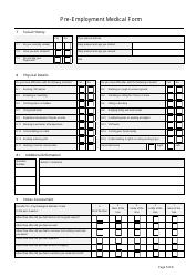 Pre-employment Medical Form, Page 5