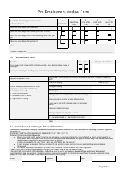 Pre-employment Medical Form, Page 6