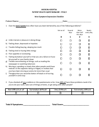 Document preview: Patient Health Questionnaire (Phq-9) - Mission Hospital
