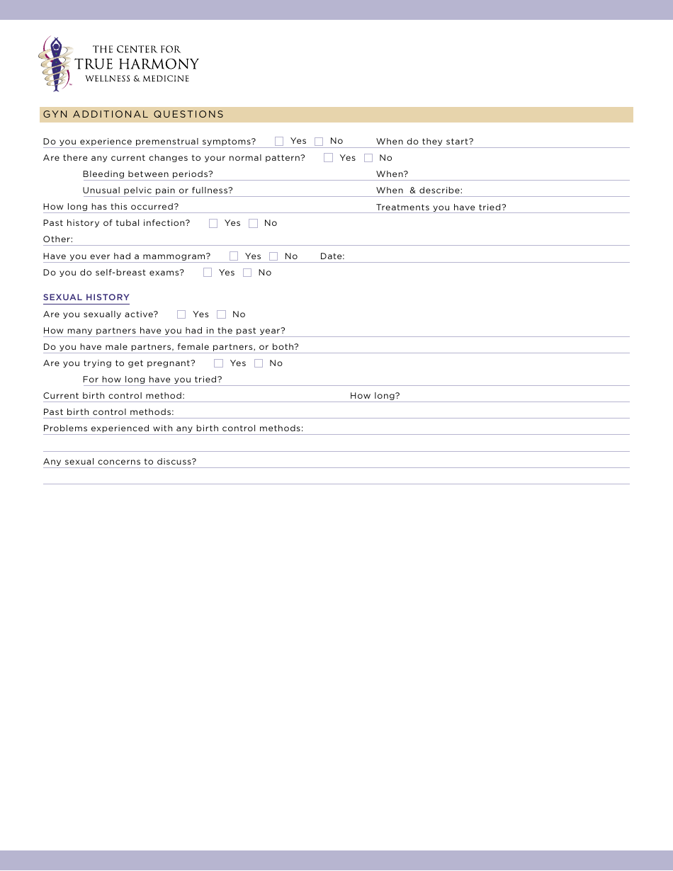 Patient Intake Form - True Harmony, Page 5