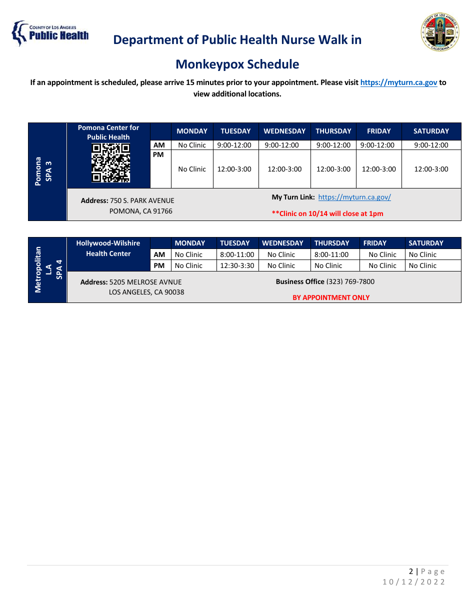 Monkeypox Schedule - County of Los Angeles, California, Page 2