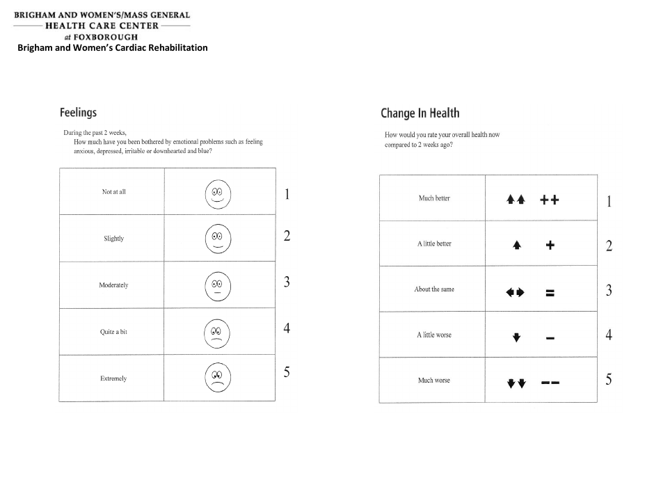 Cardiac Rehabilitation Patient Health Questionnaire (Phq-9) - Brigham and Womens Health Care Center, Page 5