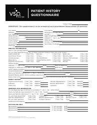 Document preview: Patient Health Questionnaire - Vision Service Plan