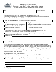 Document preview: Form 470-5152 Child Care Provider Physical Examination Report - Iowa