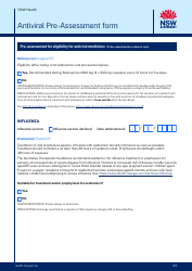Antiviral Pre-assessment Form - New South Wales, Australia, Page 3