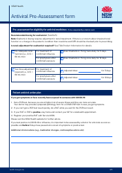 Antiviral Pre-assessment Form - New South Wales, Australia, Page 4