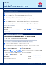 Antiviral Pre-assessment Form - New South Wales, Australia, Page 5
