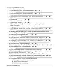 Aesthetics Medical History Form, Page 2