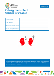 Document preview: Kidney Transplant Medicine Information - Western Australia, Australia