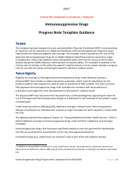 Document preview: Immunosuppressive Drugs Progress Note Template