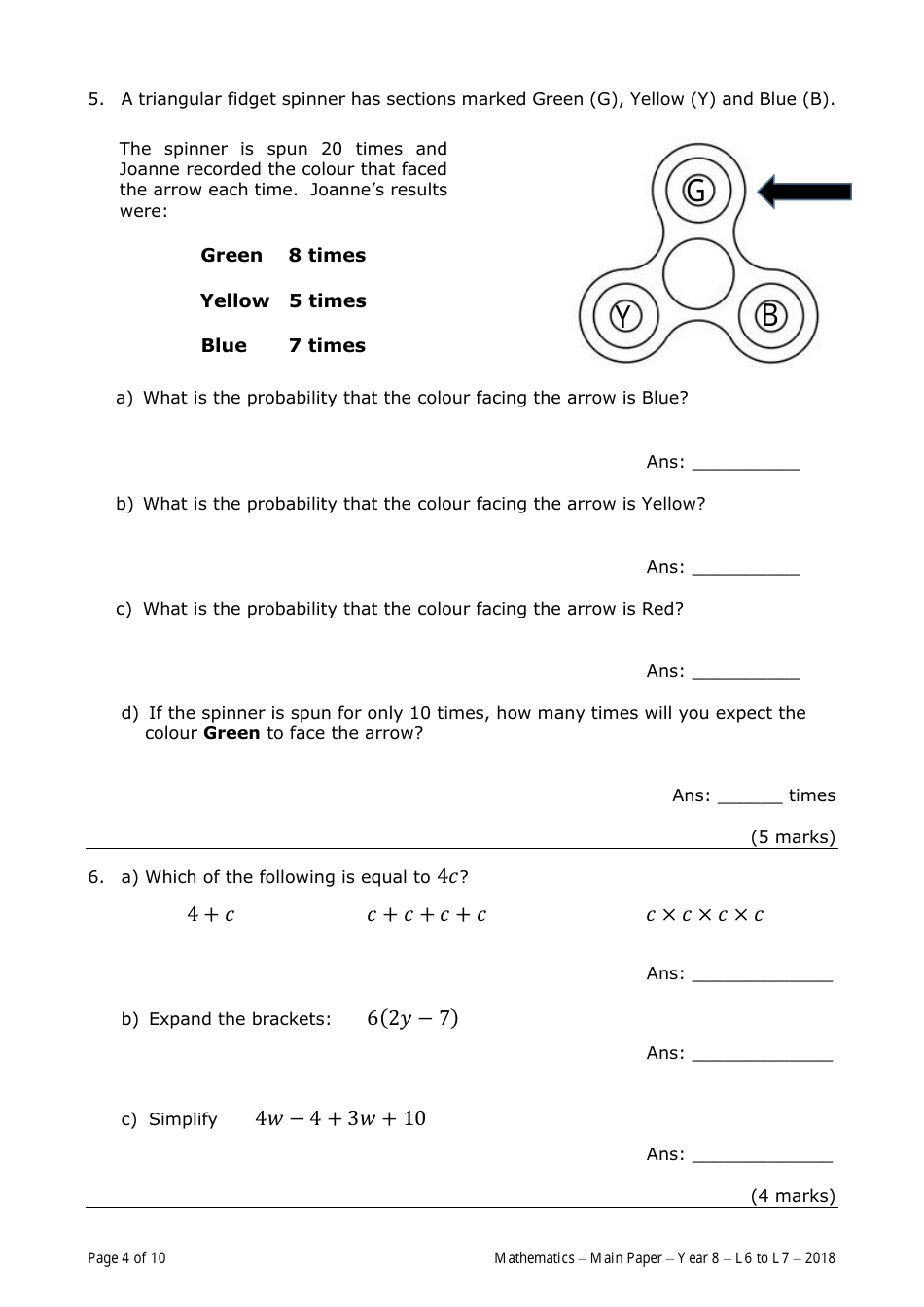 Annual Examinations for Middle Schools 2018, Page 4