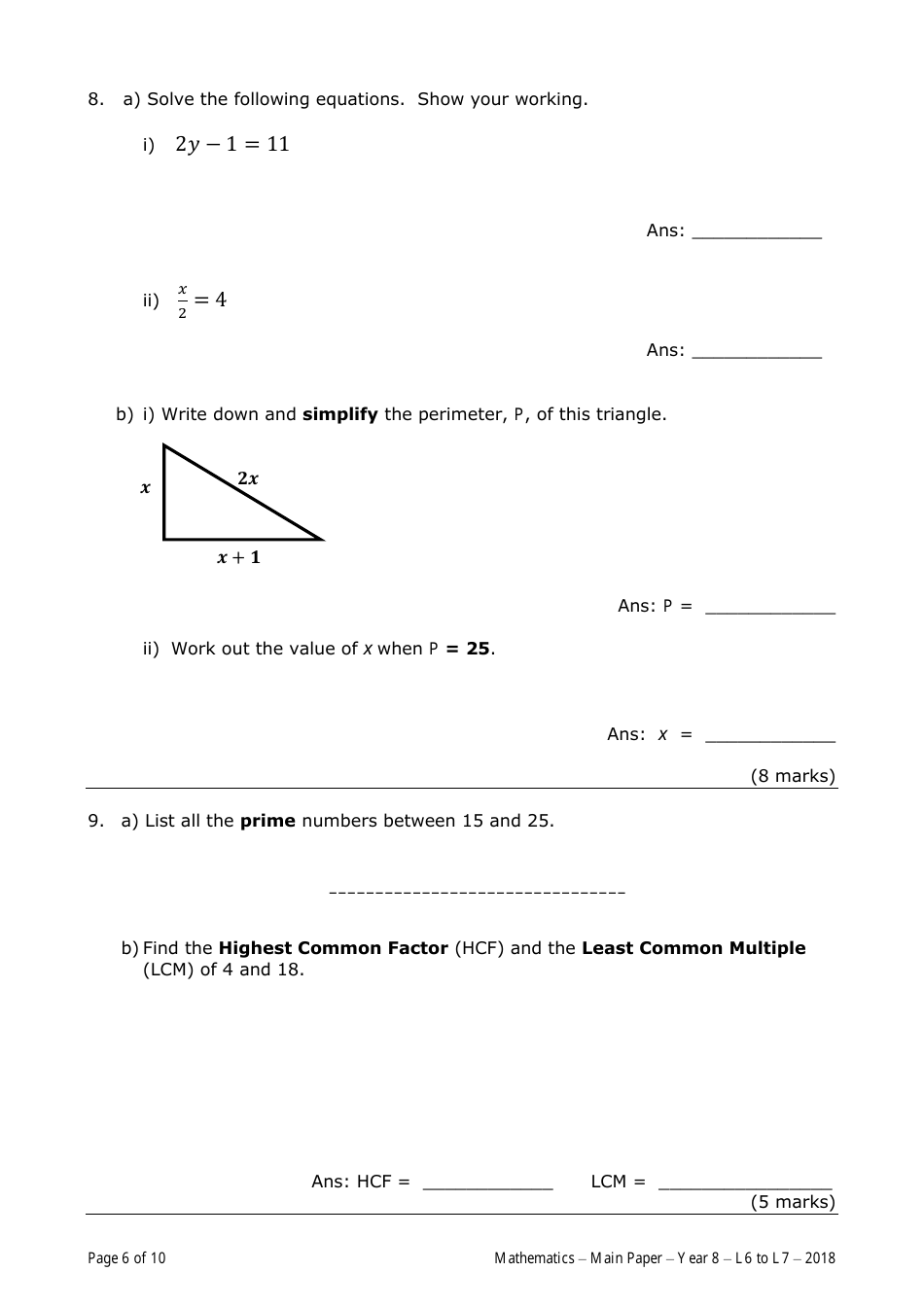 Annual Examinations for Middle Schools 2018, Page 6