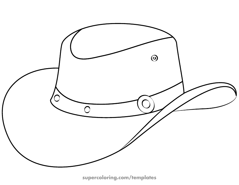 Cowboy Hat Coloring Template - Free Printable Document