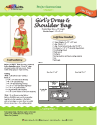 Document preview: Girl's Dress and Shoulder Bag Sewing Pattern Template