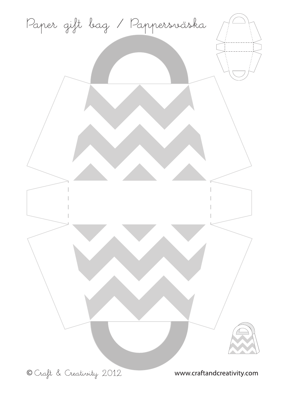 Paper Gift Hand Bag Templates, Page 3