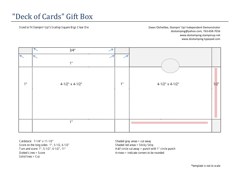 Deck of Cards Gift Box Template