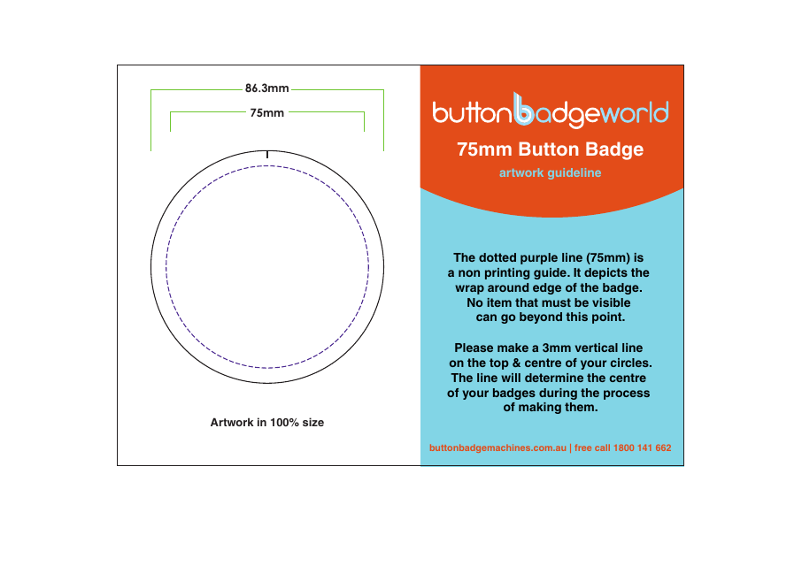 75mm Button Badge Template