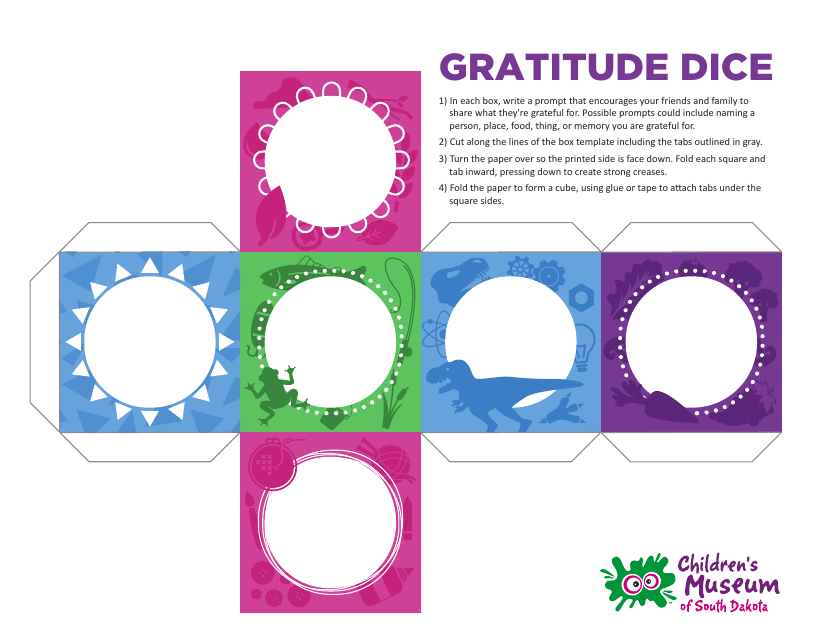Gratitude Dice Craft Template Image Preview