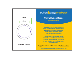 Document preview: 44mm Button Badge Template