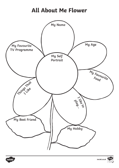 All About Me Flower Template - Document
