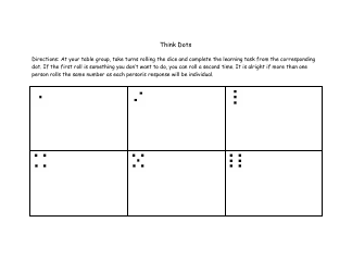 Document preview: Think Dots Dice Template
