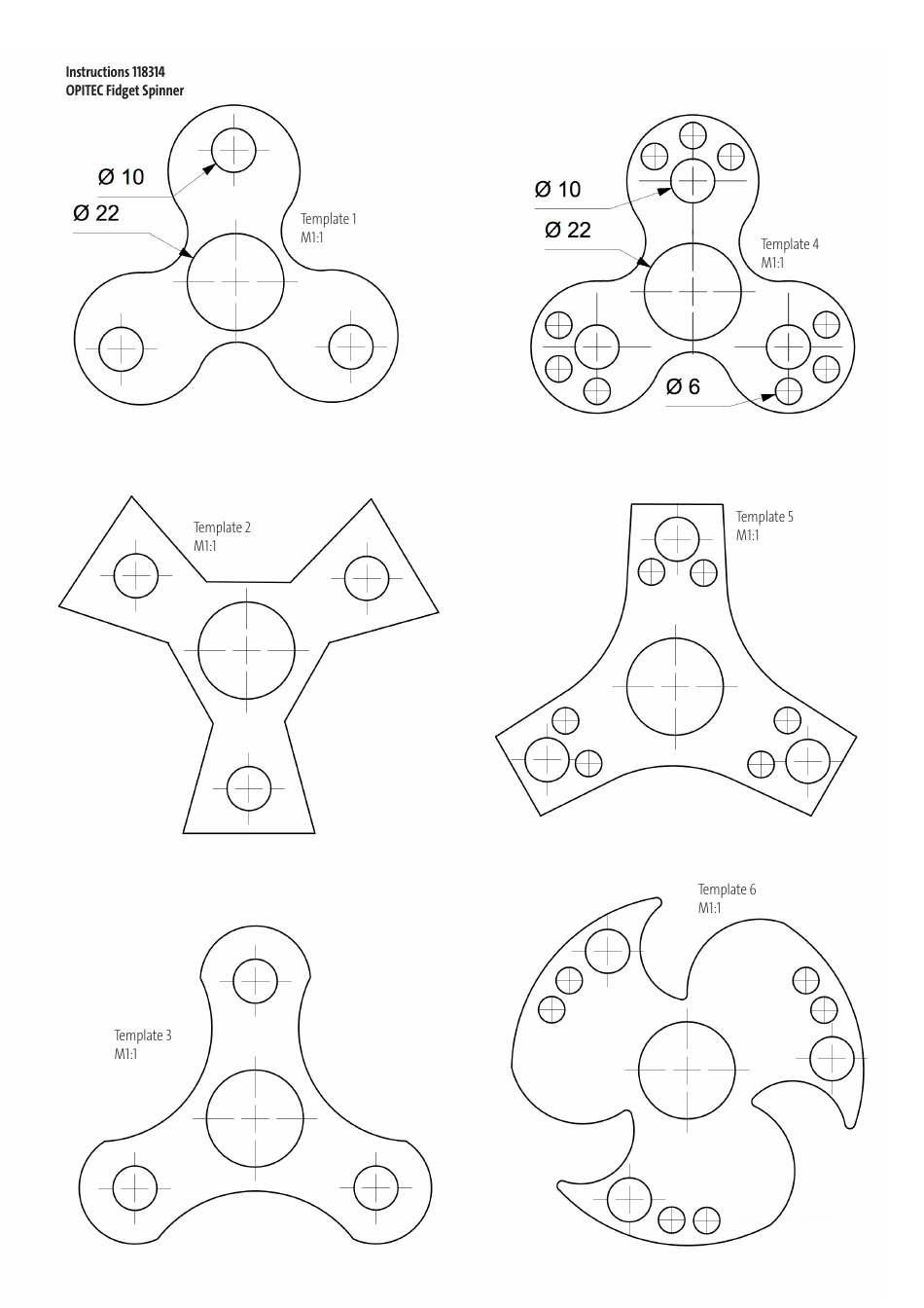 Fidget Spinner Templates - Opitec Download Printable PDF | Templateroller