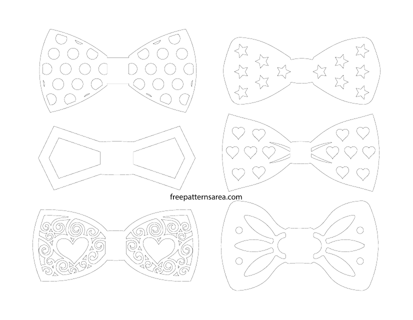 Bow Tie Outline Templates