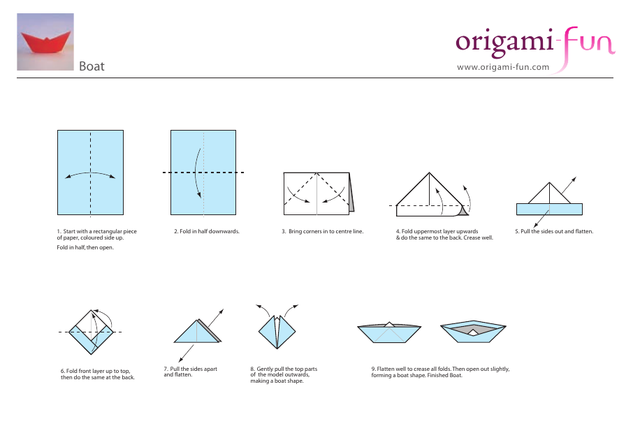 Origami Boat guide - A step-by-step tutorial for creating a paper boat using the art of origami.