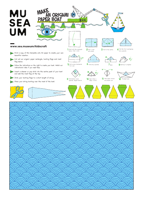 Origami Paper Boat Template - Free Download