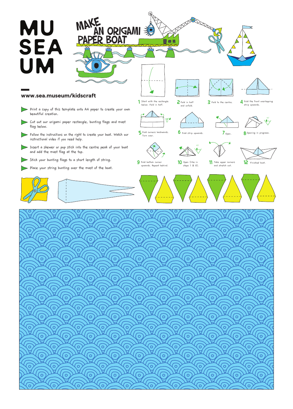Origami Paper Boat Template - Free Download