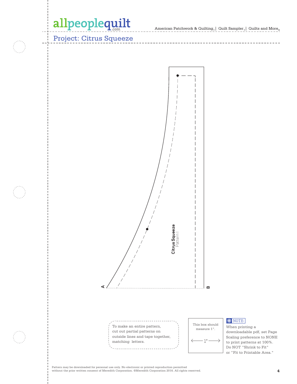 Citrus Squeeze Quilt Pattern Templates - Meredith Corporation, Page 4