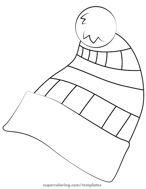 Winter Hat Outline Template