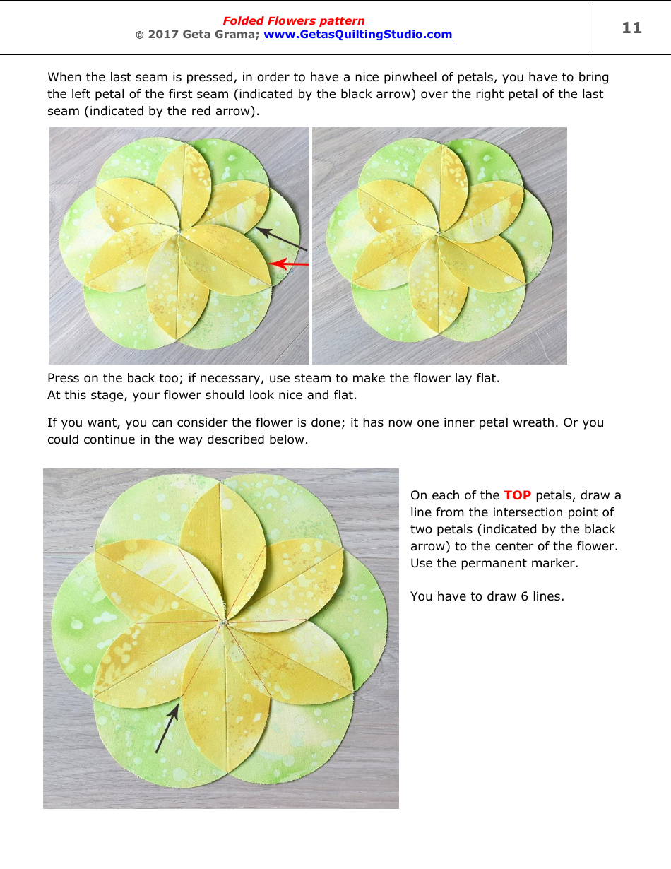 Folded Flowers Quilt Pattern Templates - Geta Grama, Page 11