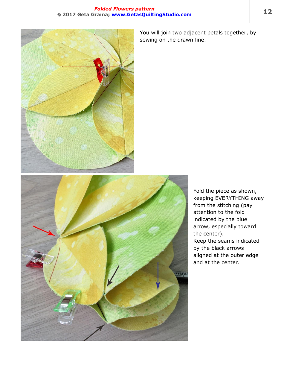 Folded Flowers Quilt Pattern Templates - Geta Grama, Page 12