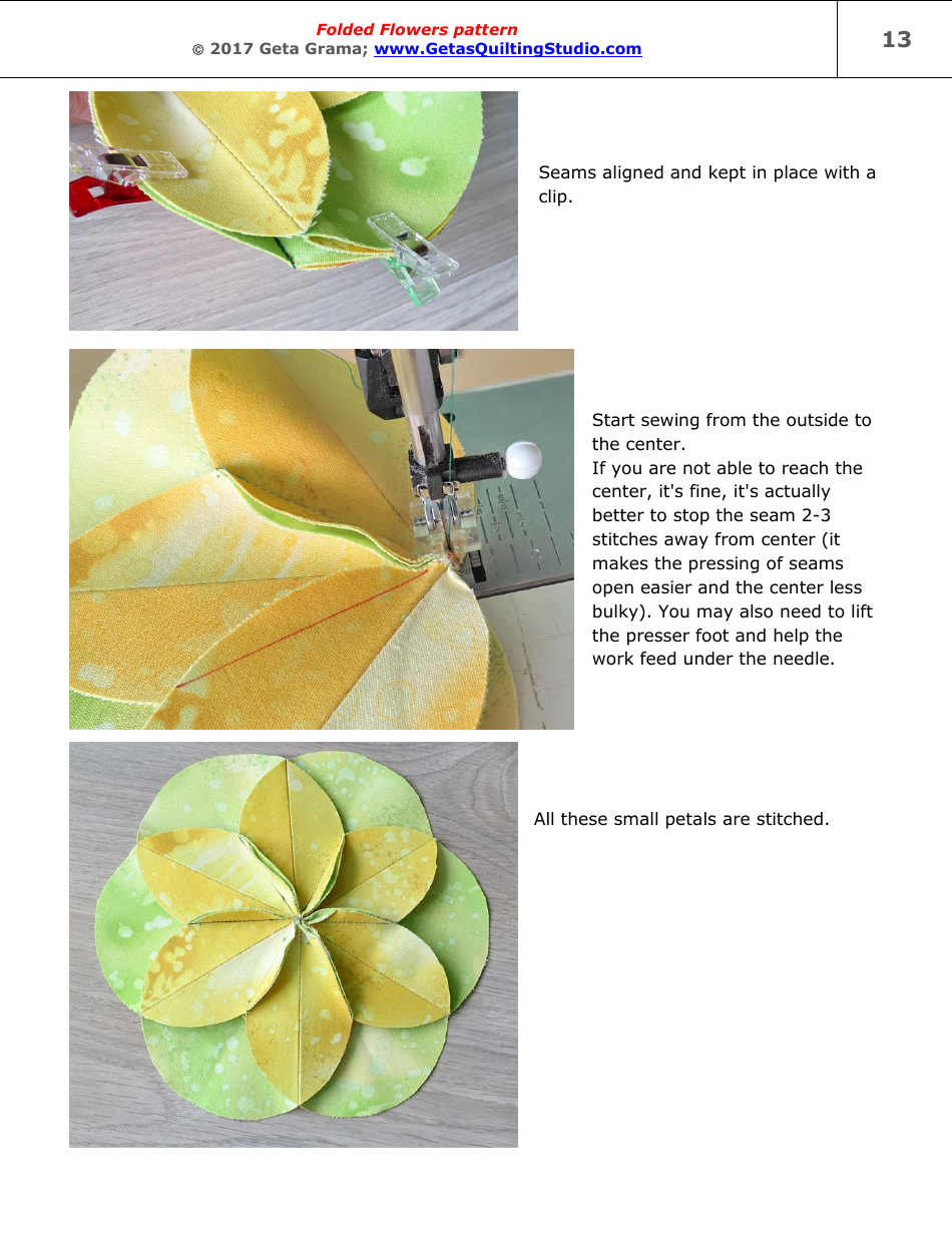 Folded Flowers Quilt Pattern Templates - Geta Grama, Page 13