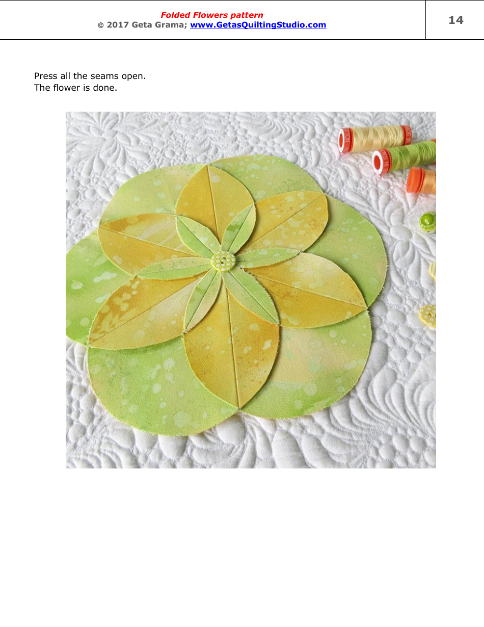 Folded Flowers Quilt Pattern Templates - Geta Grama, Page 14