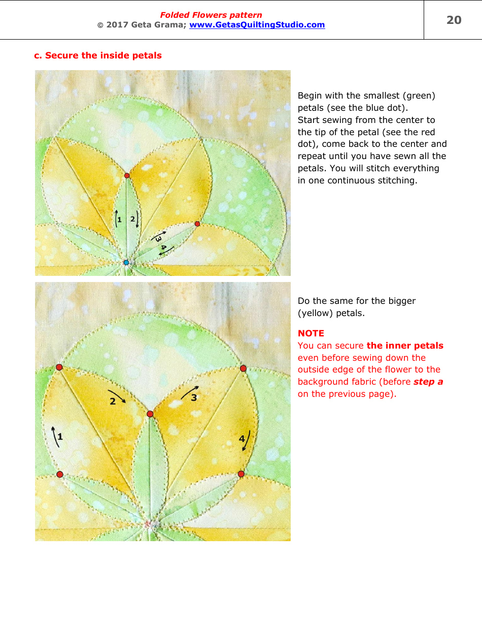Folded Flowers Quilt Pattern Templates - Geta Grama, Page 20