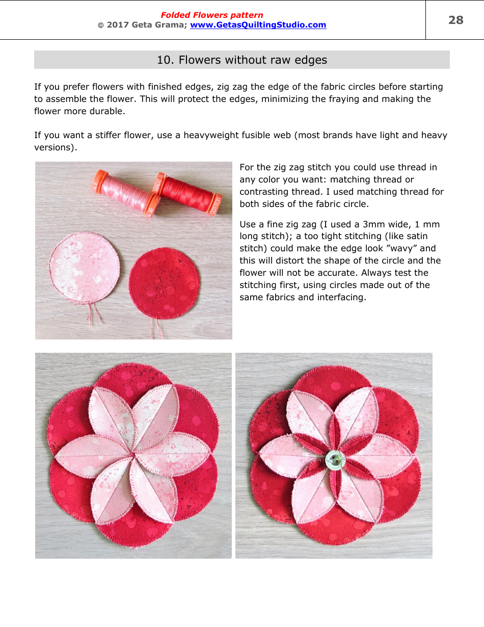 Folded Flowers Quilt Pattern Templates - Geta Grama, Page 28